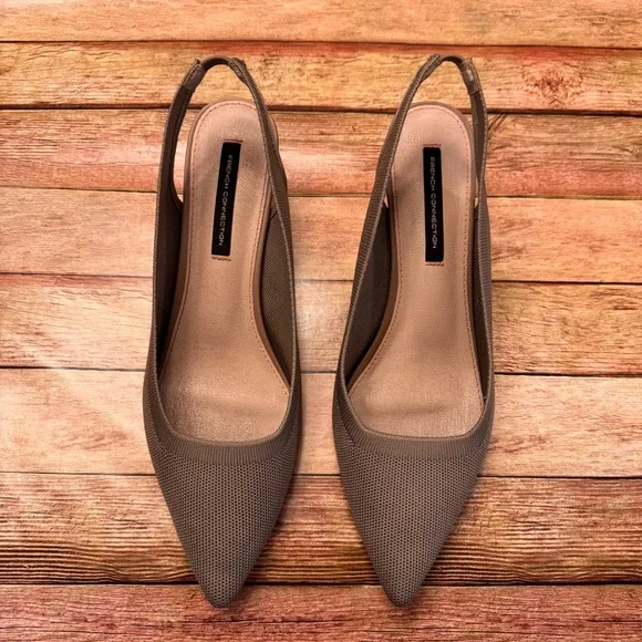 French Connection Taupe Slingback Flats - Picture 2 of 7